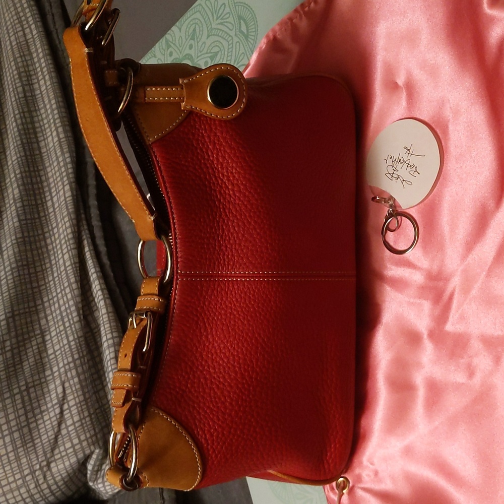 Dooney & Bourke Red and Tan small hobo